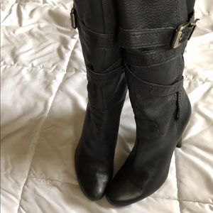 BCBG black leather boots